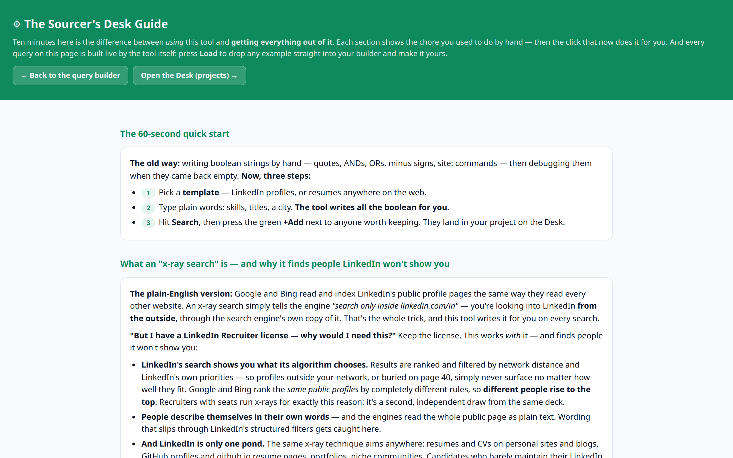 The built-in Guide, teaching each feature as before-and-after — click to read the full Guide